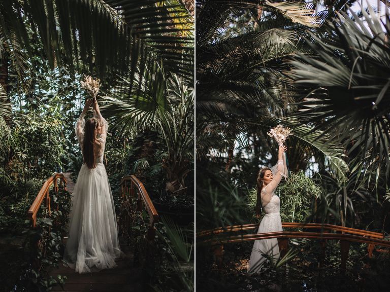 Sesja ślubna w Palmiarni Gliwice – eleganckie ujęcia z nutą tajemnicy