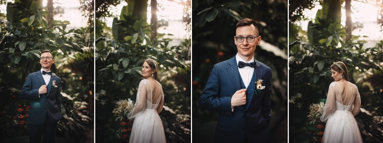 Sesja ślubna w Palmiarni Gliwice – zbliżenie na emocje, czarno-biała estetyka