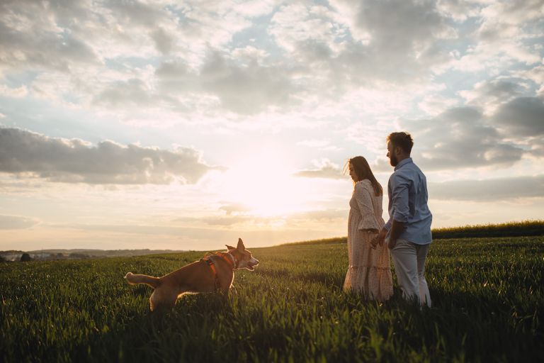 Czułe spojrzenia – sesja ciążowa Katowice w plenerze