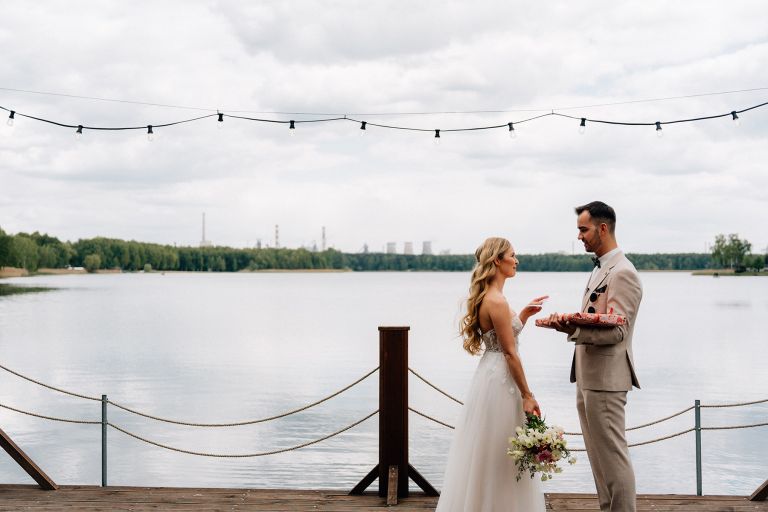 ślub nad jeziorem boho pogoria