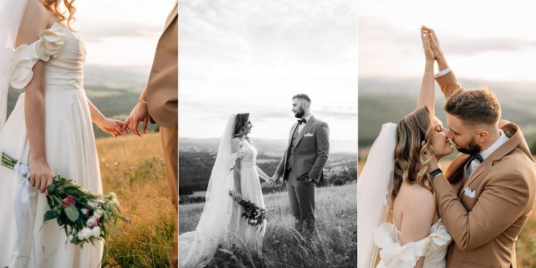 Górski plener ślubny Asi i Michała, fotografia ślubna Śląsk